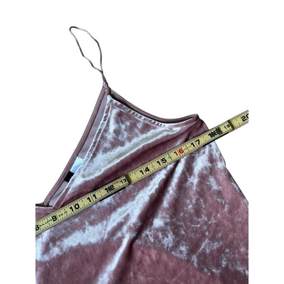 H&M Y2K Babydoll Camisole Top Womens Medium Pink Crushed Velvet Whimsigoth Boho - Picture 6 of 7